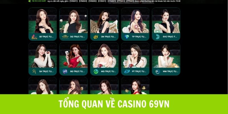 Tổng quan thông tin cơ bản về sảnh Casino 69VN